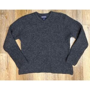 Newton Trading Co. 100% Shetland Wool Sweater Men’s X-Large Gray Grandpa Preppy